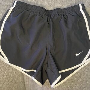 Nike Black Shorts with White Trim and Swoosh - Kids